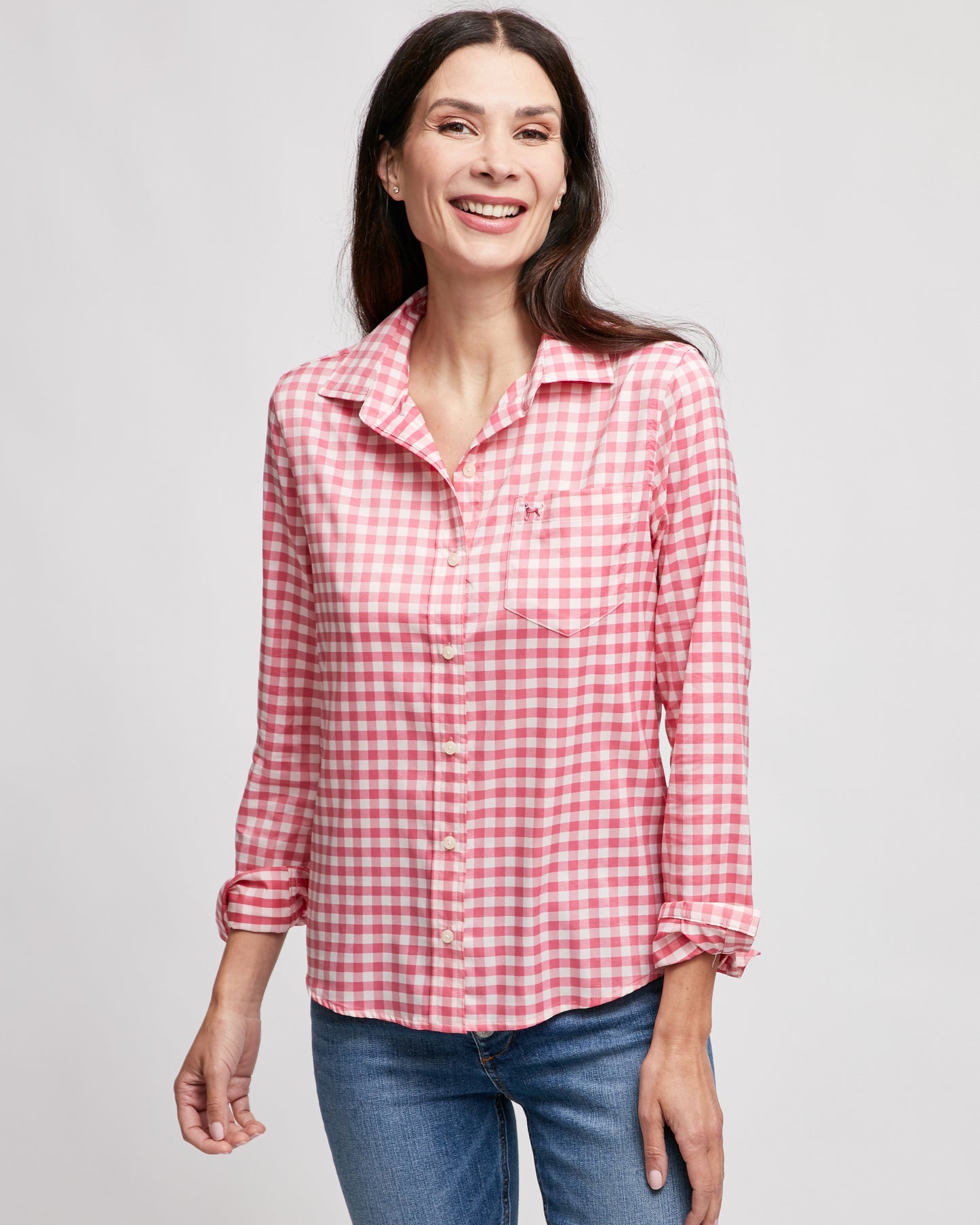 Ladies Gulf Check Longsleeve Shirt