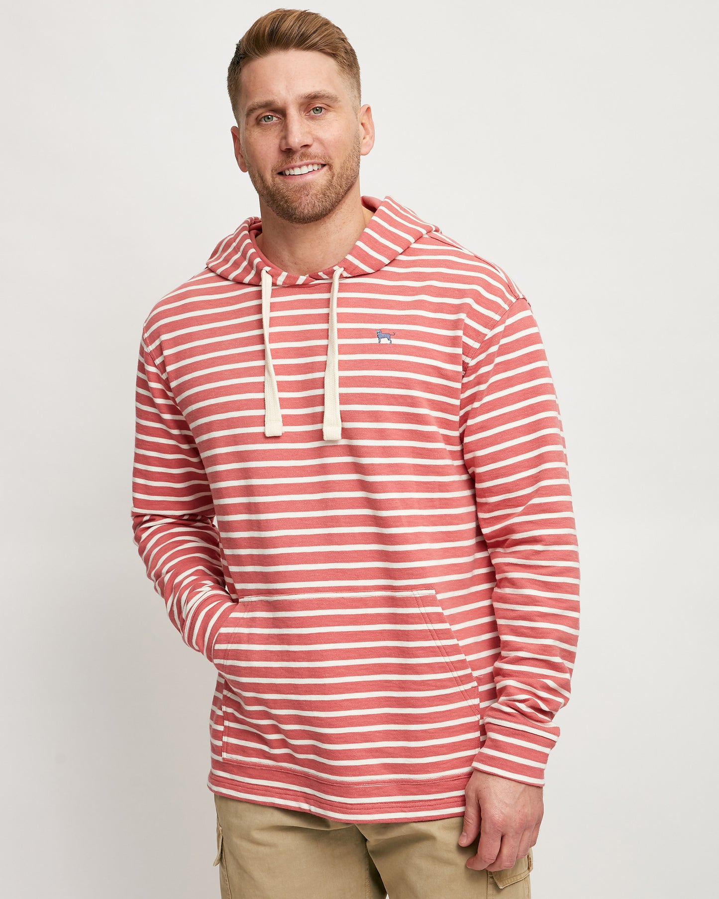 Mens Cove Terry Stripe Hoodie