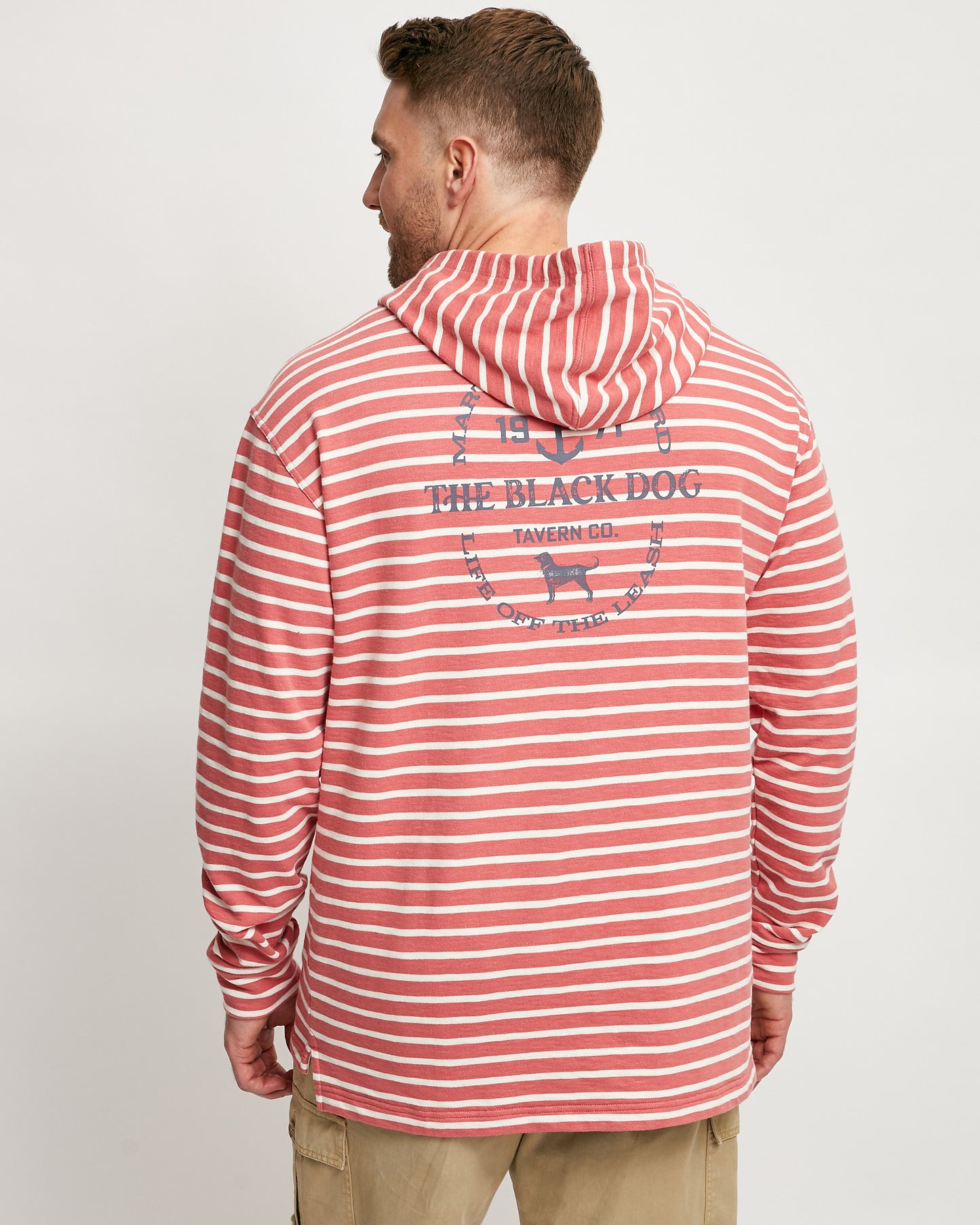 Mens Cove Terry Stripe Hoodie
