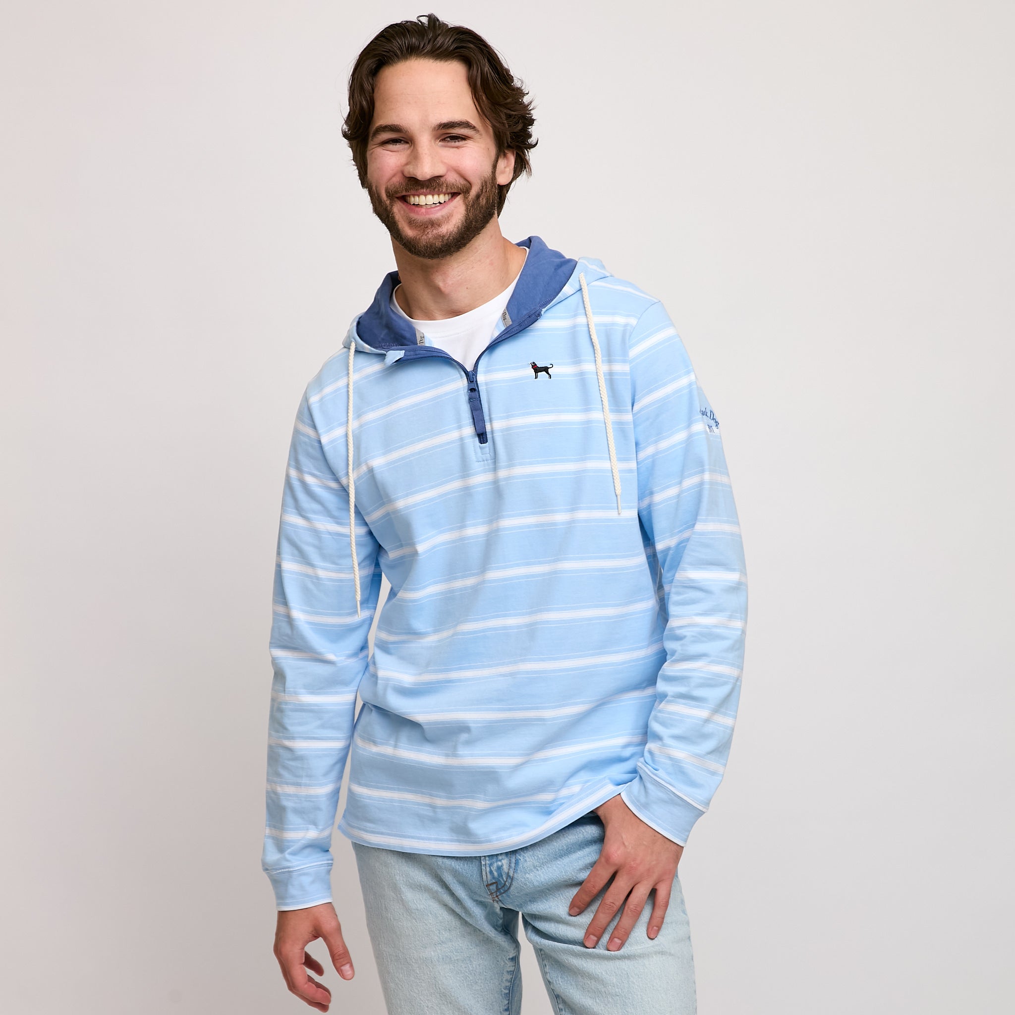 Mens Steam Stripe 1/4 Zip Cadet – The Black Dog