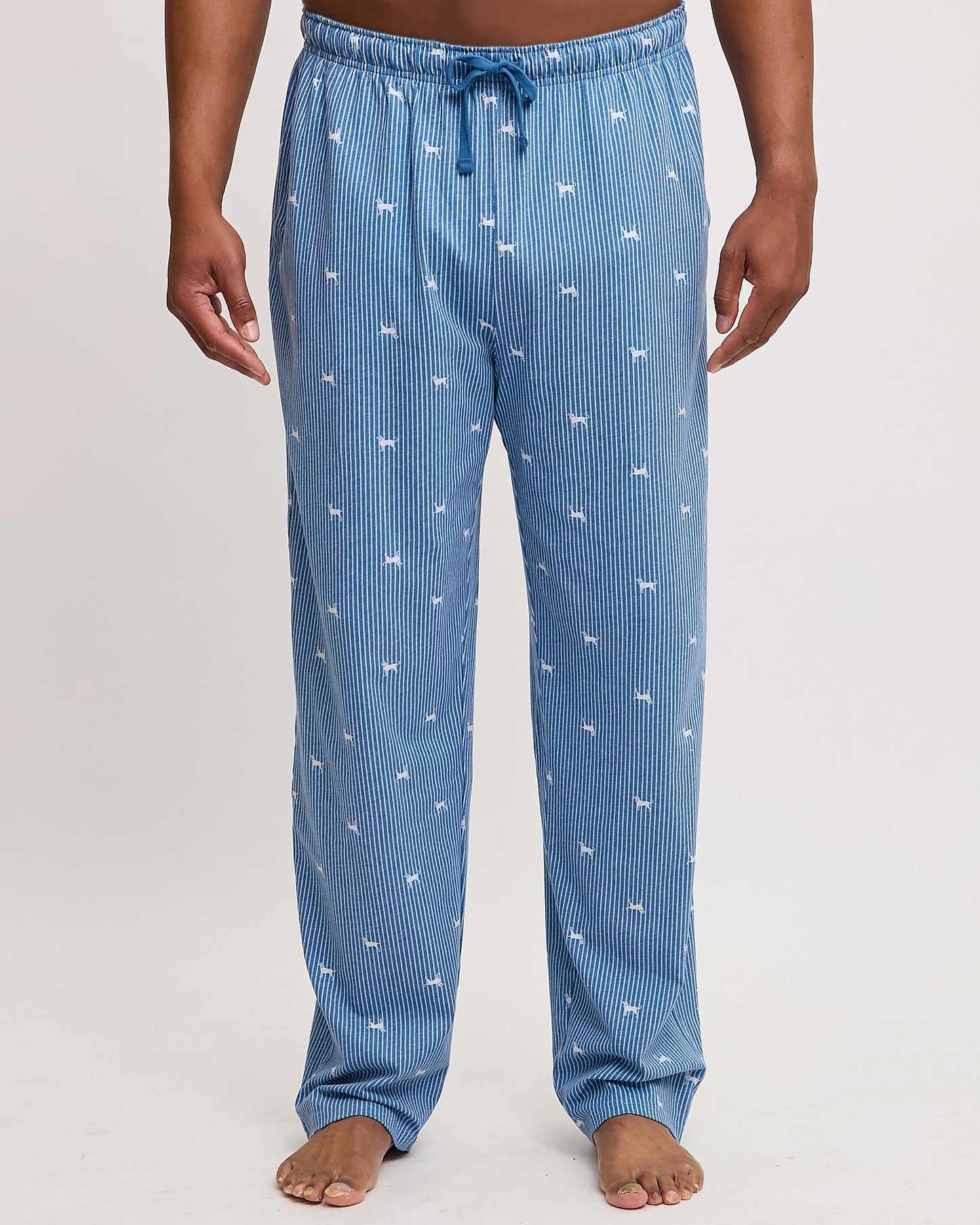Mens Strip dog Knit PJ Pant