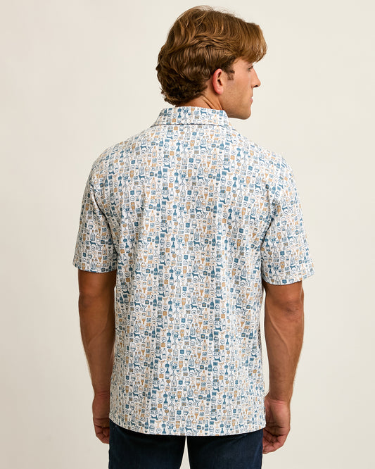 Mens Links Rum Printed SS Polo