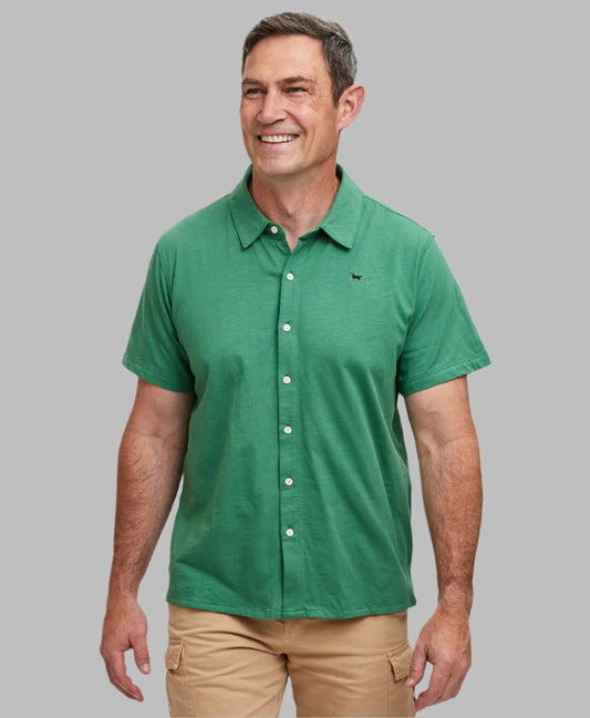 Mens Solid Slub Knit Camp Shirt (SALE)