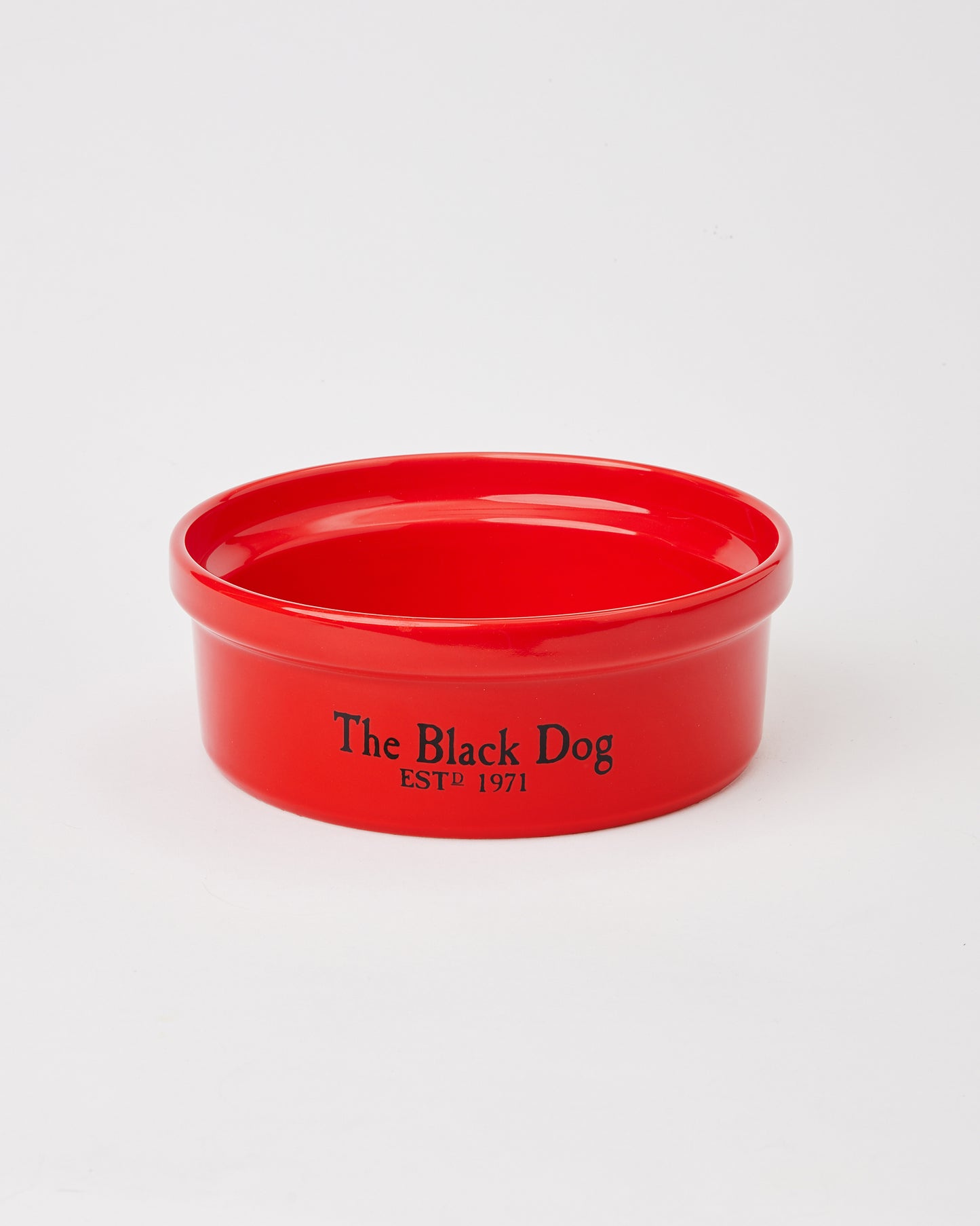 Black Dog Ceramic Dog Bowl