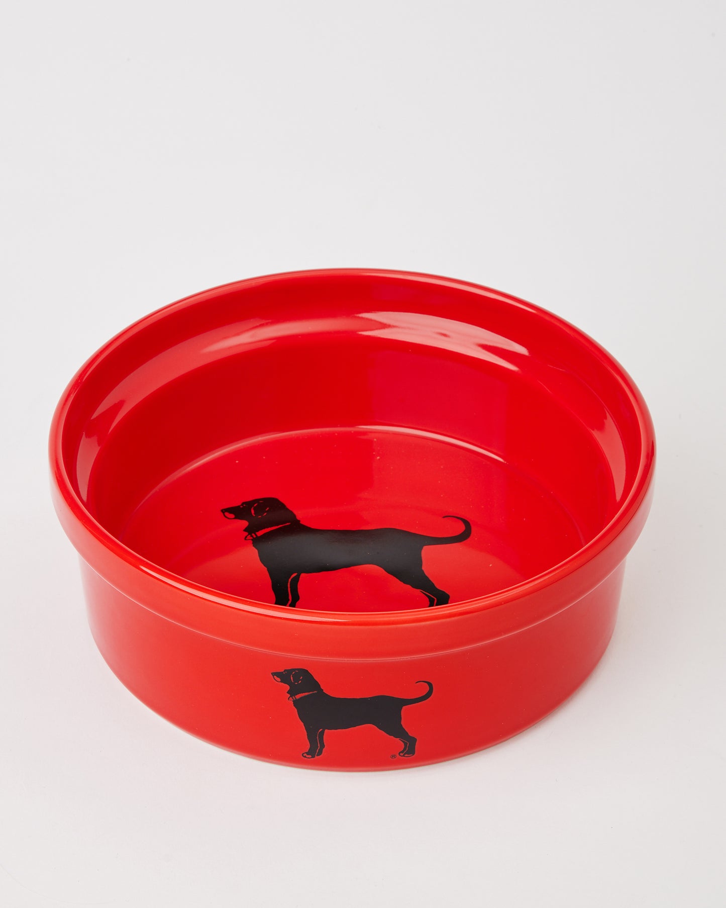 Black Dog Ceramic Dog Bowl