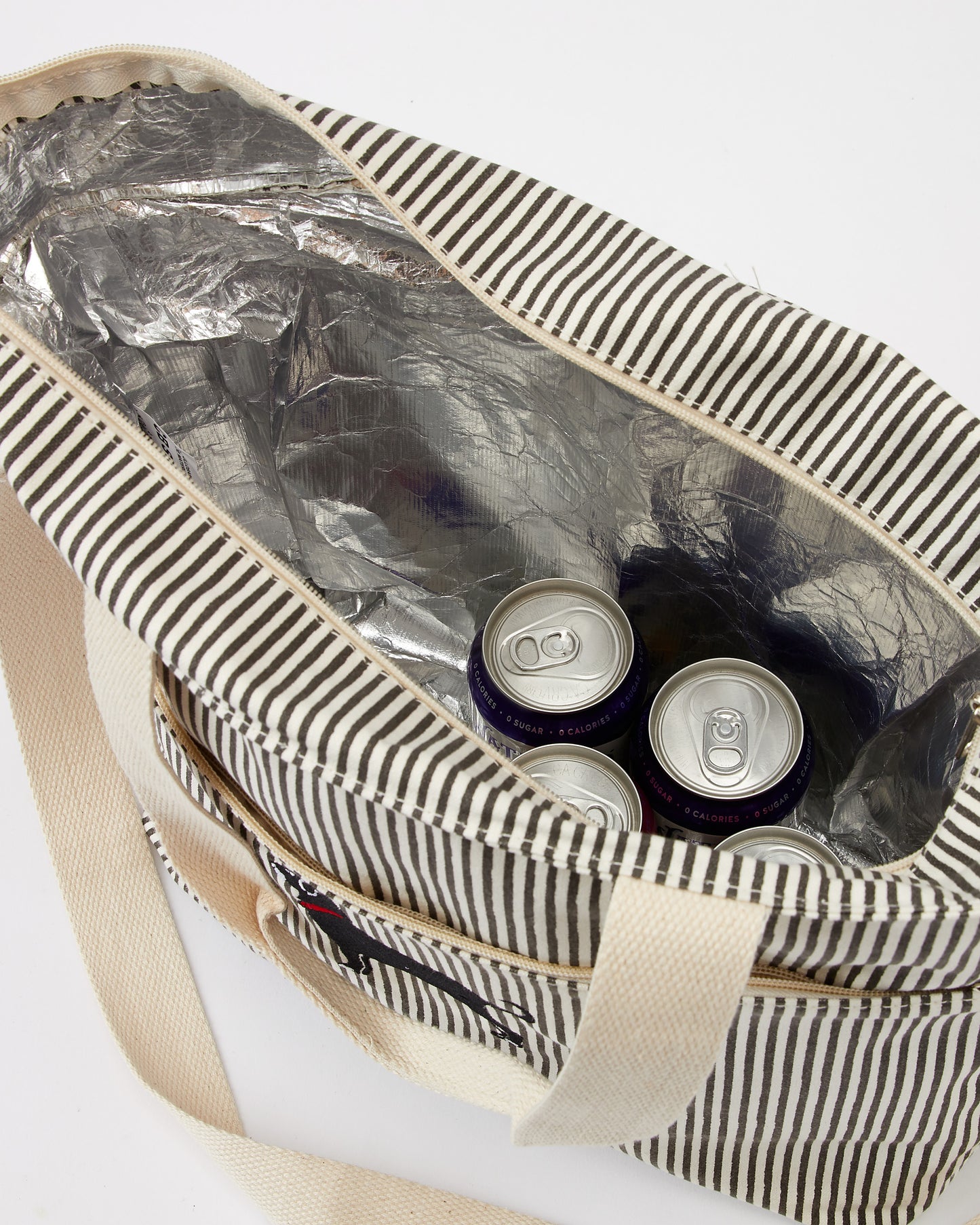 Black Dog Stripes Cooler Tote