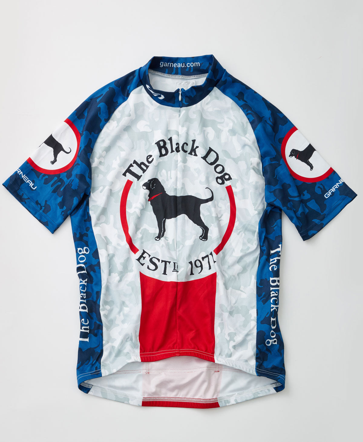 Mens Canine Camo Shortsleeve Bike Jersey, Blue Canine Camo / Large