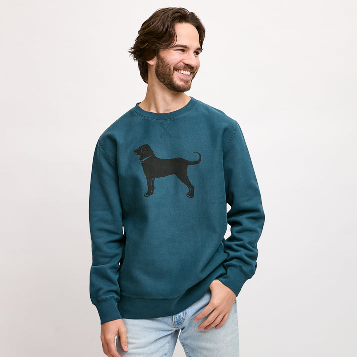 Charging Dog Crewneck T-Shirt - White/Black