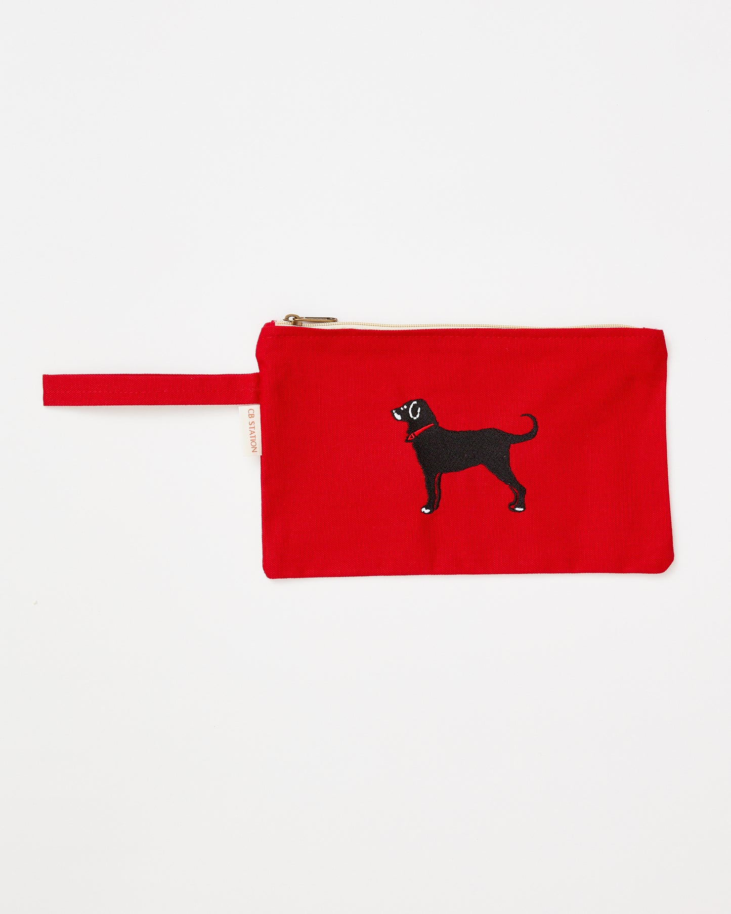 Embroidered Canvas Clutch