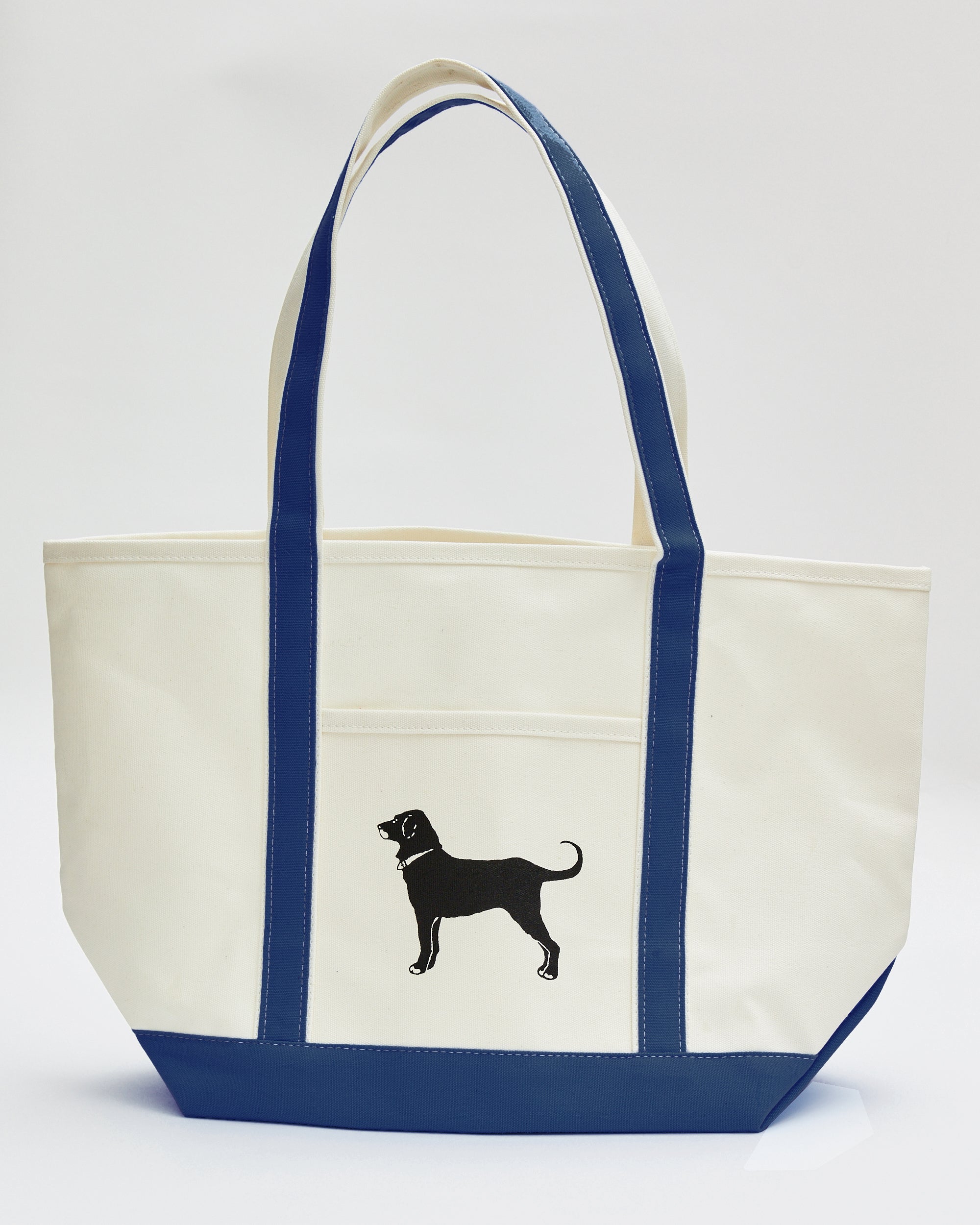 Canvas Black Dog Tote Bag Denim Blue