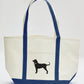 Canvas Black Dog Tote Bag