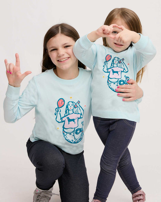 Kids Woodcut Mermaid Classic Longsleeve Tee