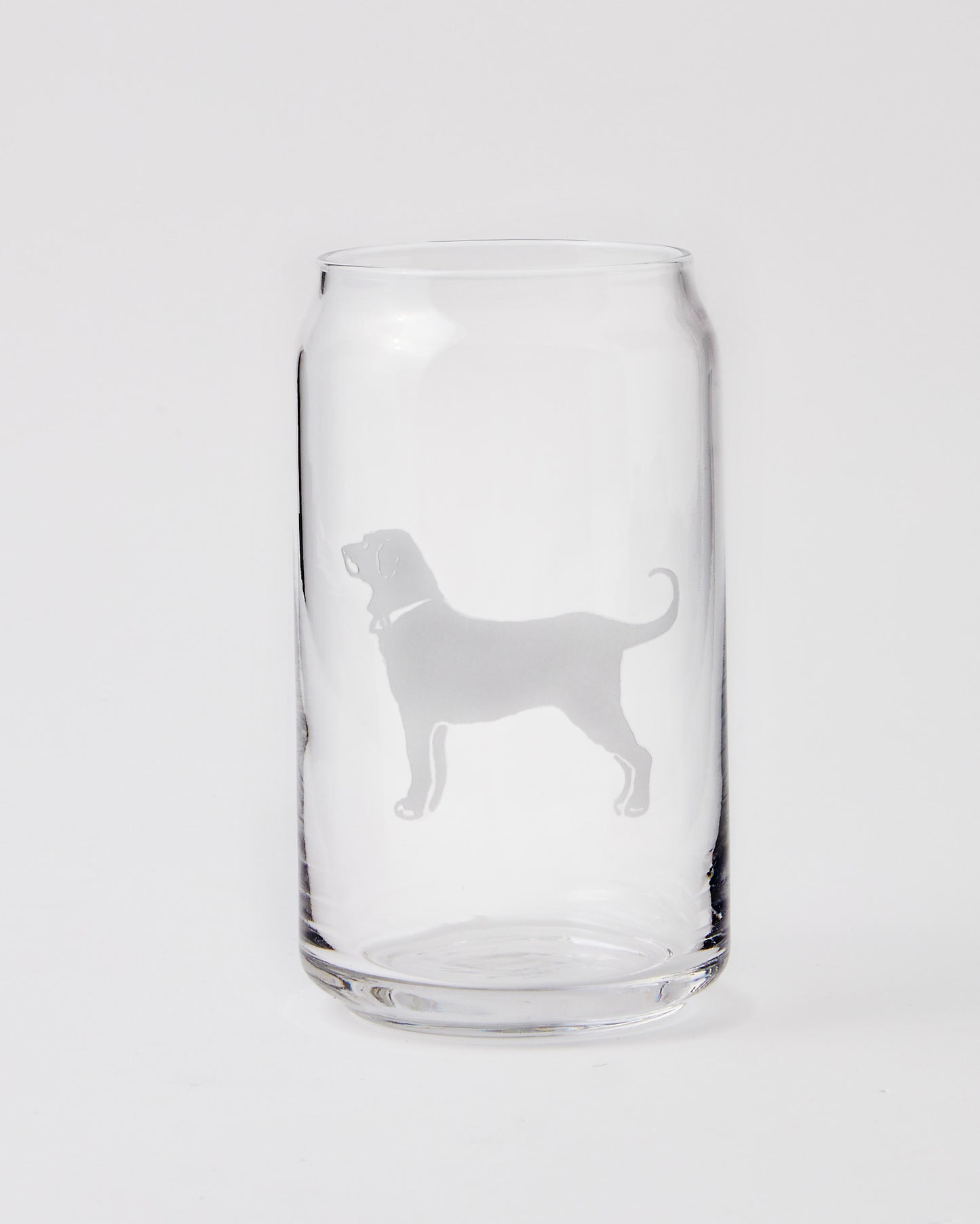 Black Dog Beer Can Etched Glass 16oz