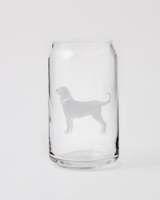 Black Dog Beer Can Etched Glass 16oz