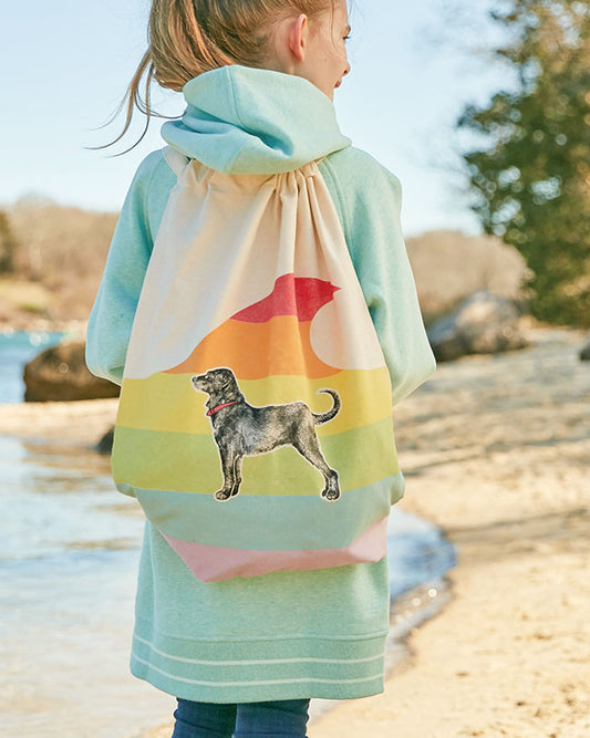 Black Dog Large Drawstring Bag
