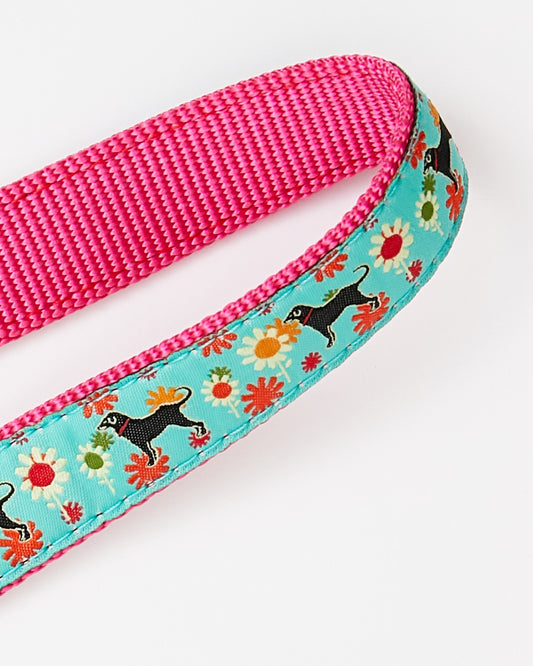 Pink Ribbon Black Dog Leash Large