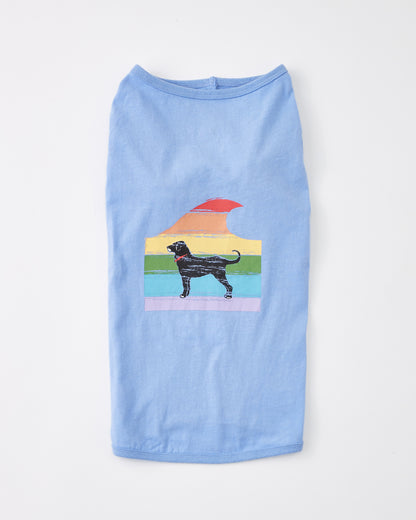 Black Dog Rainbow Wave Dog Tee