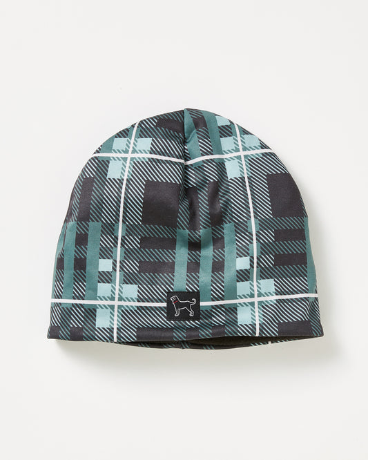 Adult Black Dog Plaid Fleec Lined Hat