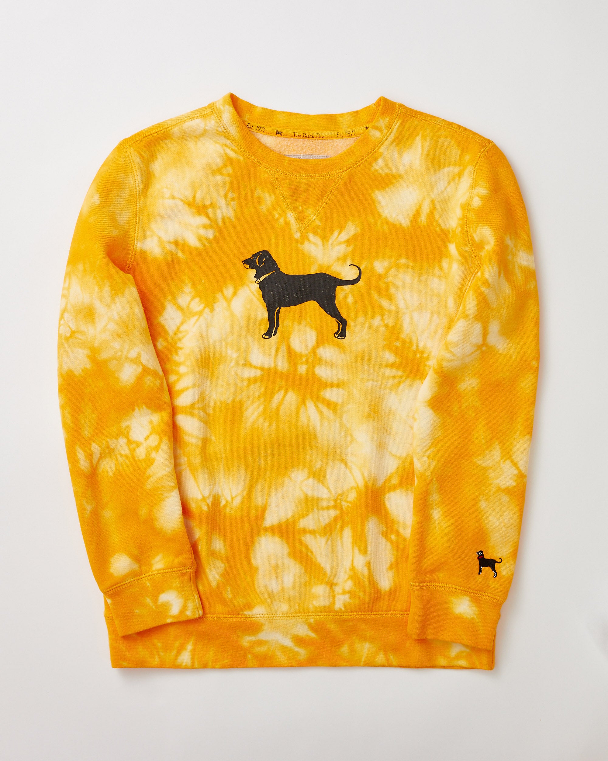 Yellow black dog sweatshirt sale