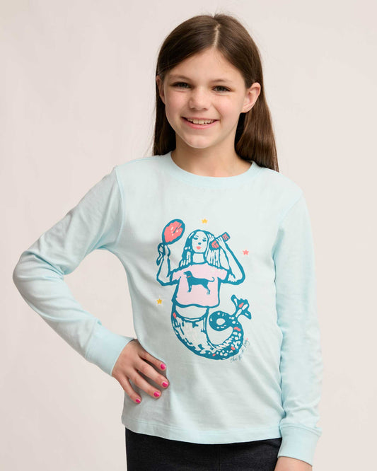 Kids Woodcut Mermaid Classic Longsleeve Tee