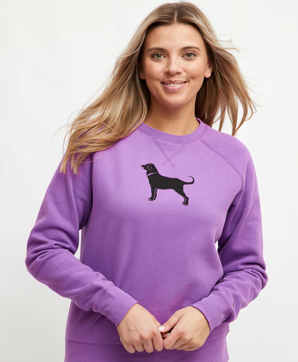 Black fashion dog crewneck