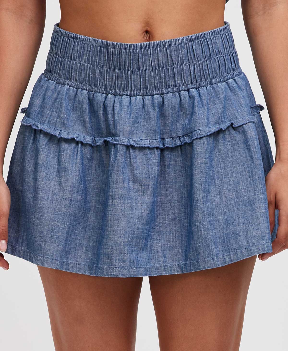 Ladies Chambray Skater Skirt