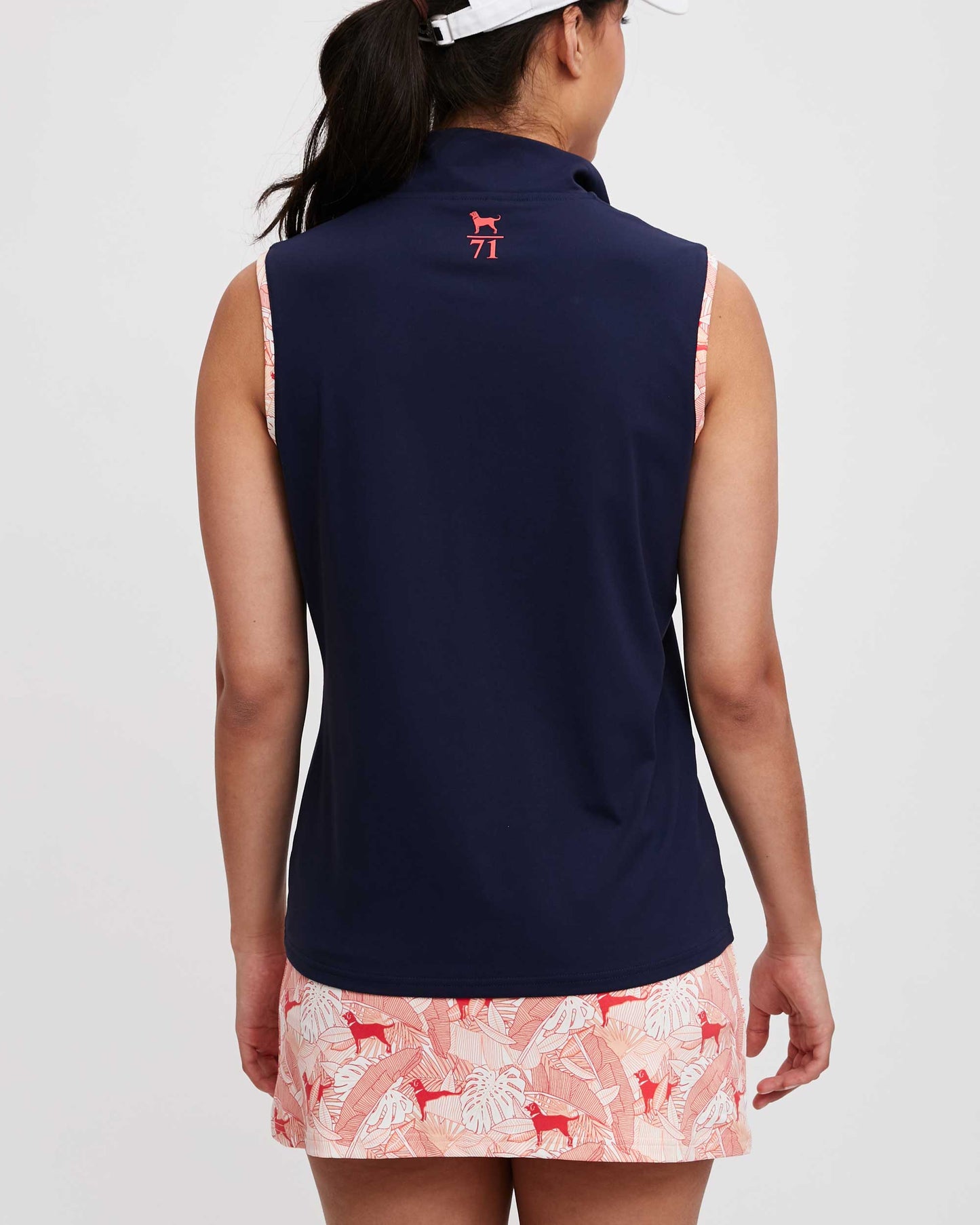 Ladies Golf Sleeveless Zip Top