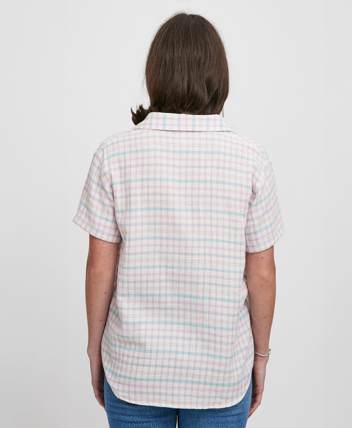 Ladies Sunset Plaid Shortsleeve Shirt