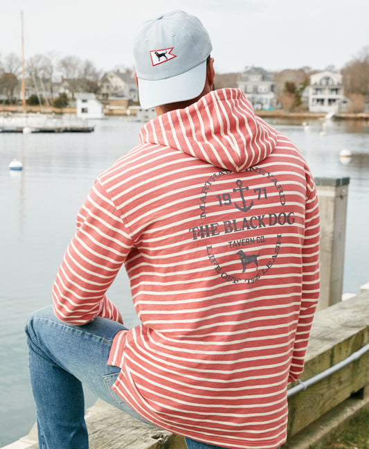 Mens Cove Terry Stripe Hoodie