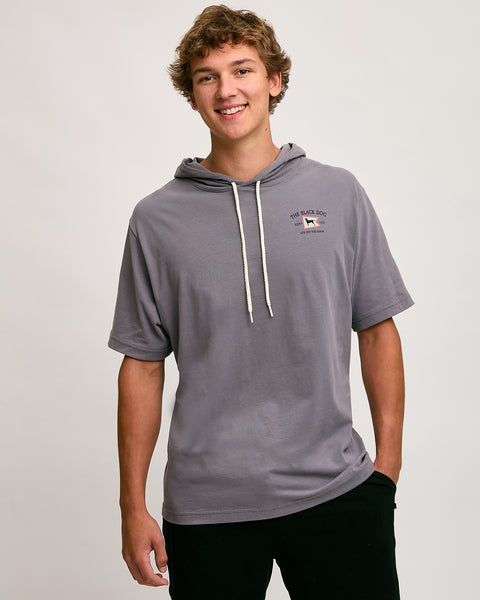 Mens Shortsleeve Hoodie Burgee Cadet – The Black Dog