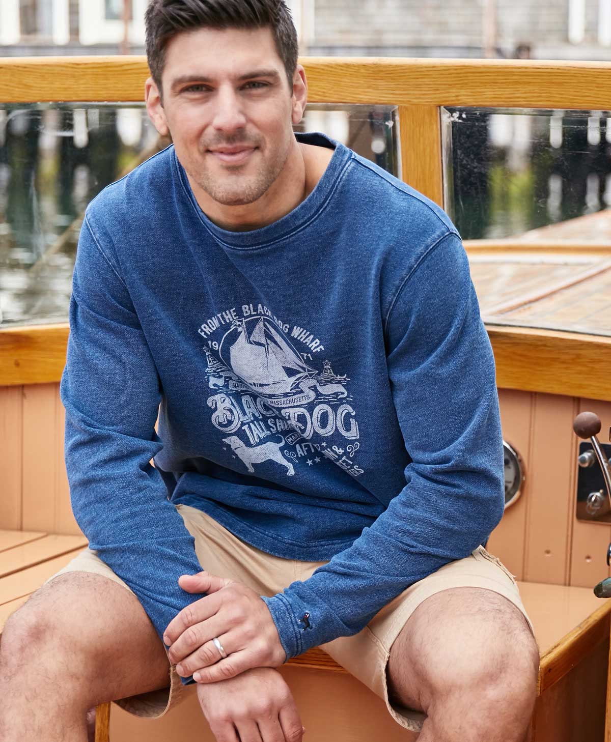 Mens Tall Ship Fleece Crew Sweatshirt