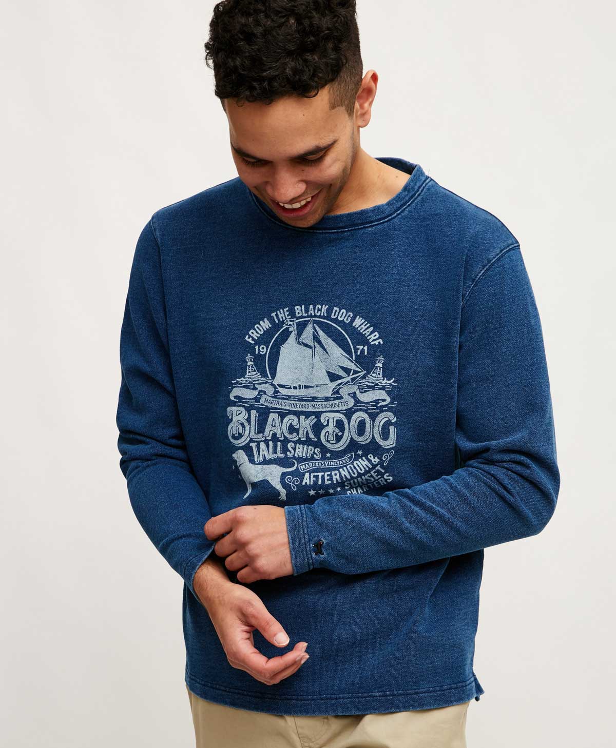 Mens Tall Ship Fleece Crew Sweatshirt