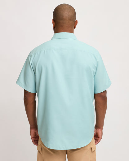 Mens Chambray Print Shortsleeve Shirt