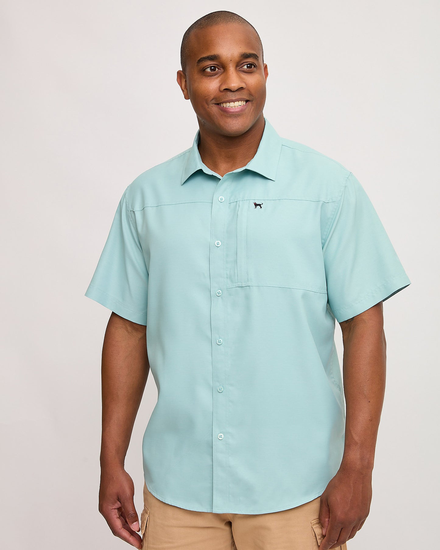 Mens Chambray Print Shortsleeve Shirt