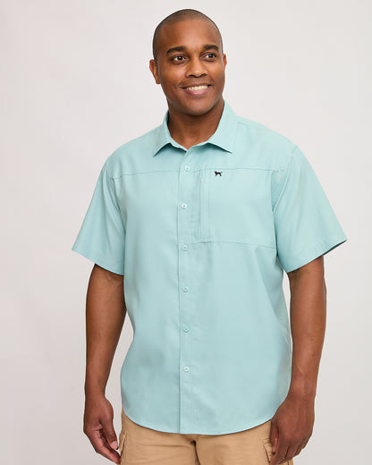 Mens Chambray Print Shortsleeve Shirt