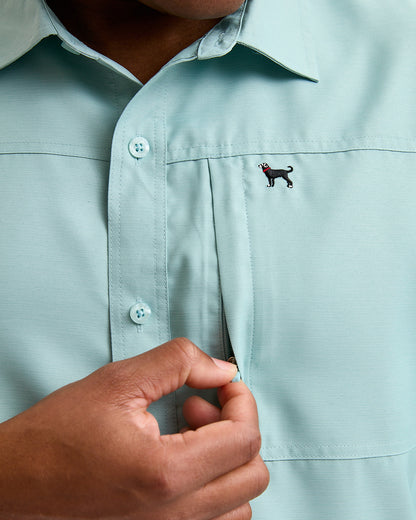 Mens Chambray Print Shortsleeve Shirt