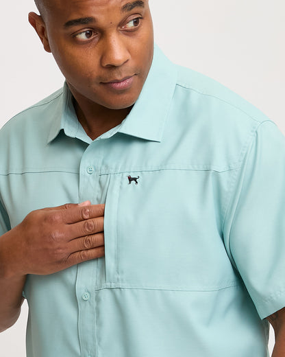 Mens Chambray Print Shortsleeve Shirt