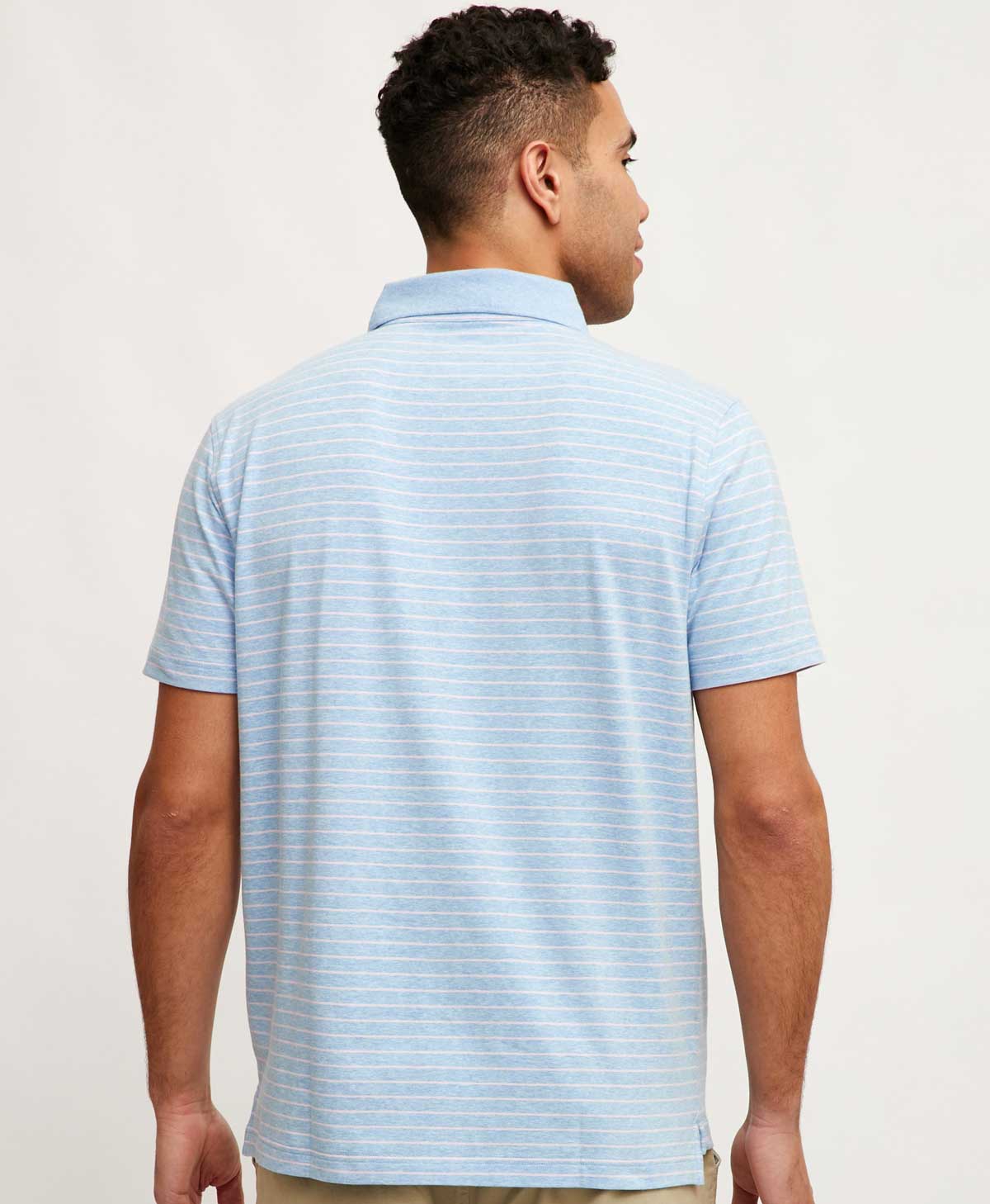 Mens Links Stripe Shortsleeve Polo