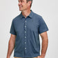 Mens Solid Slub Knit Camp Shirt