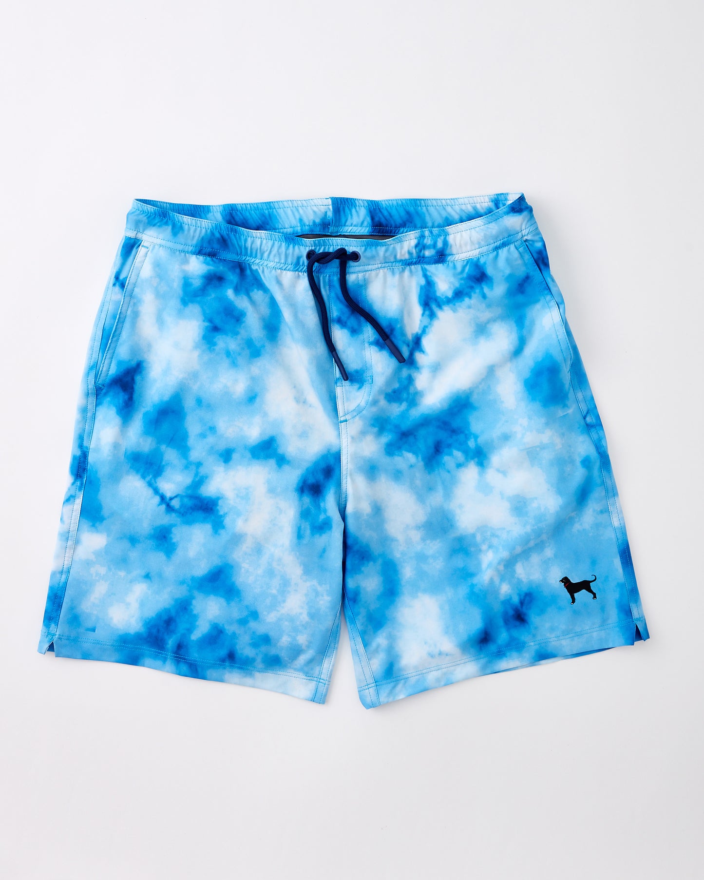 Men's Black Dog Tie Dye Swim Trunk