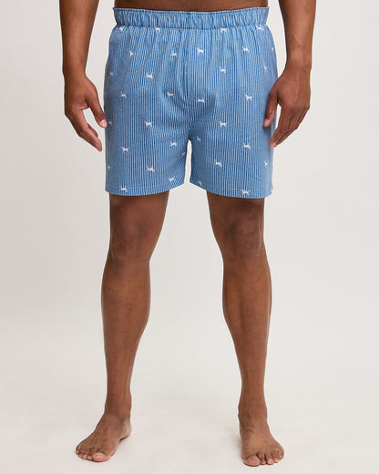 Mens Stripe Dog Knit Boxer