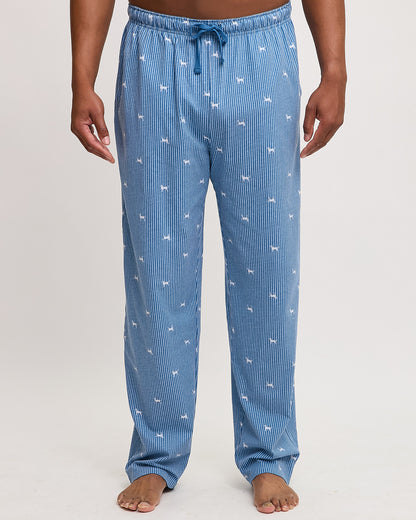 Mens Strip dog Knit PJ Pant