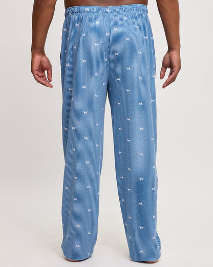 Mens Strip dog Knit PJ Pant