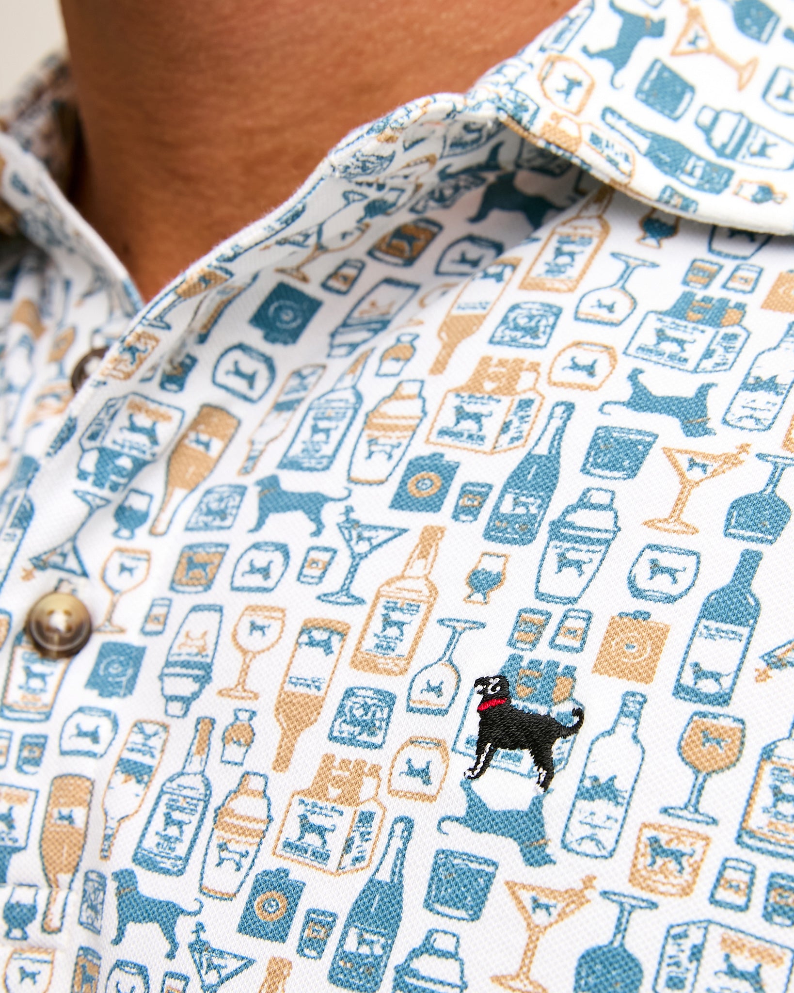 Mens Links Rum Printed SS Polo
