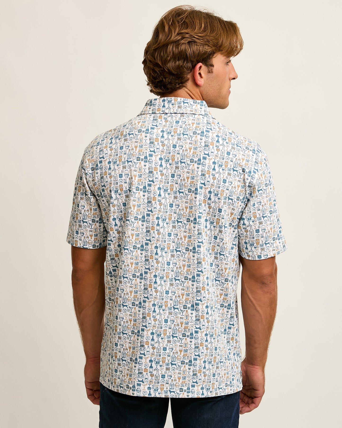 Mens Links Rum Printed SS Polo