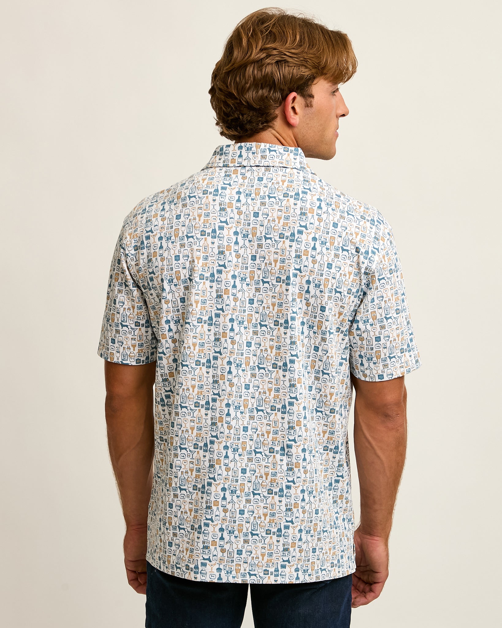 Mens Links Rum Printed SS Polo