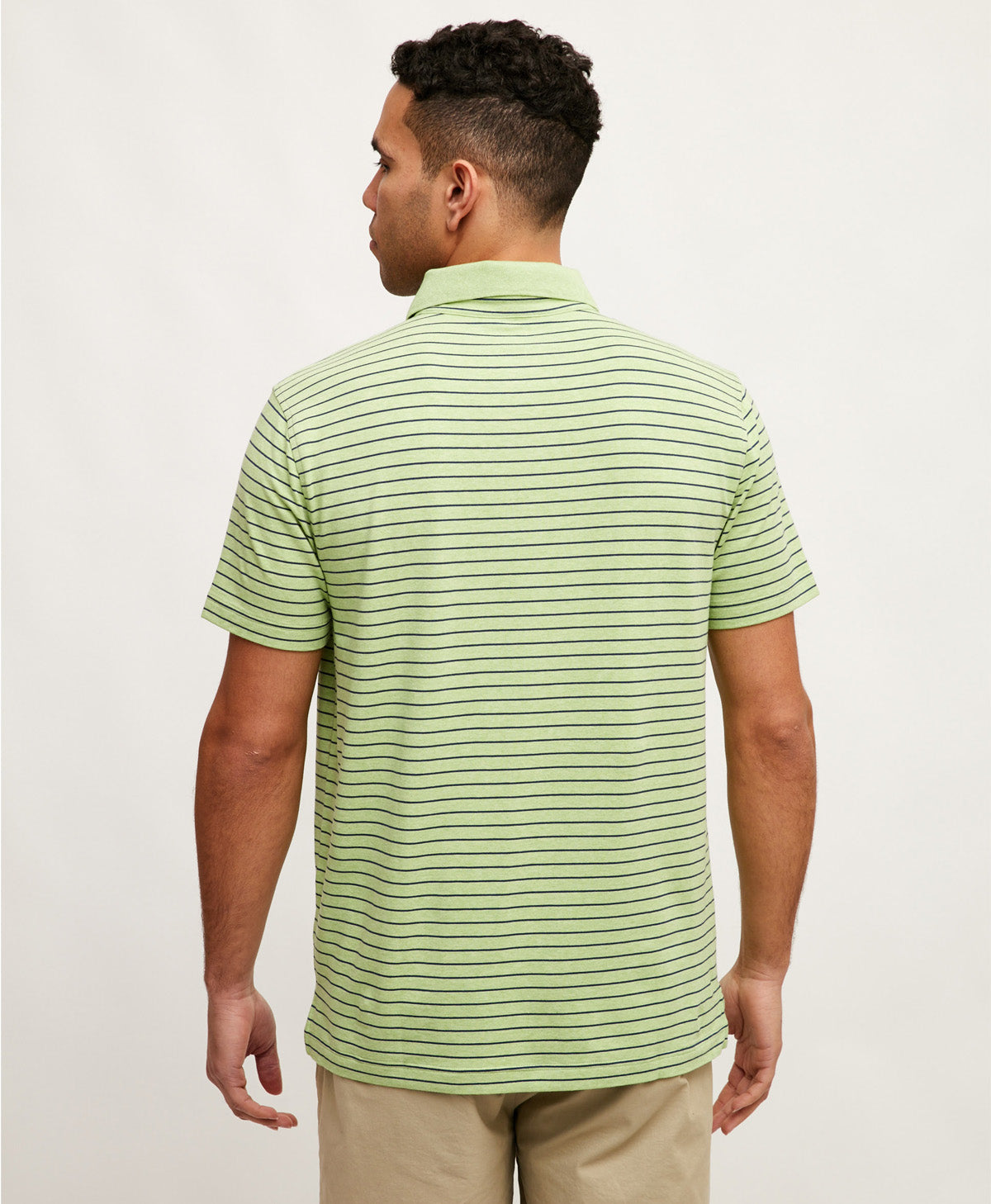 Mens Links Stripe Shortsleeve Polo