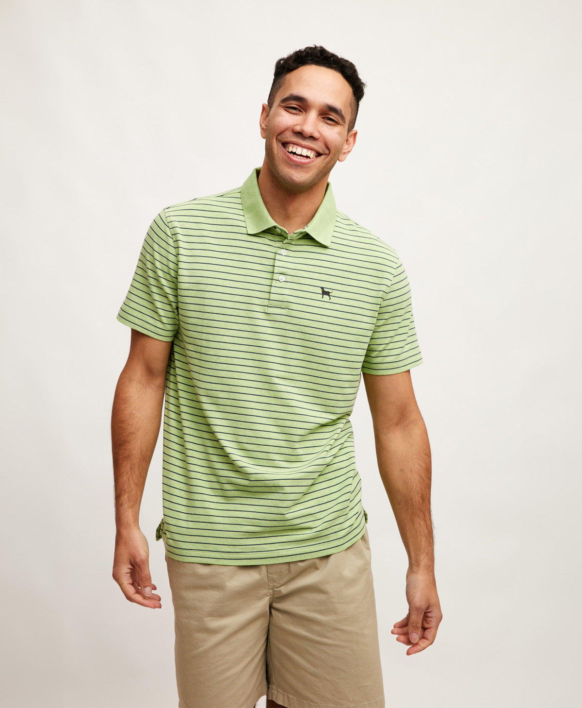 Mens Links Stripe Shortsleeve Polo