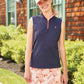 Ladies Golf Sleeveless Zip Top