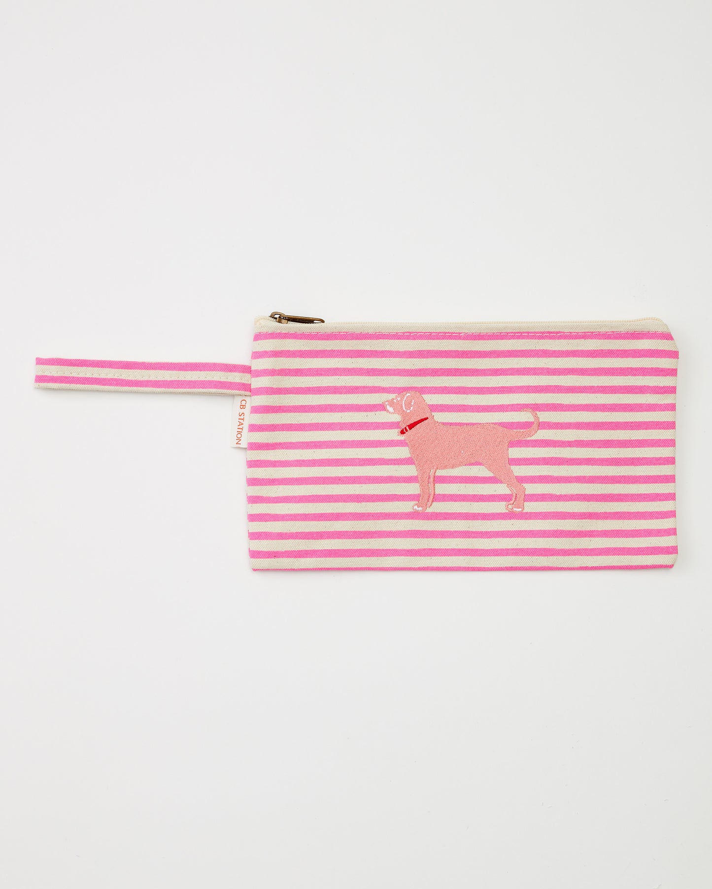 Embroidered Canvas Clutch